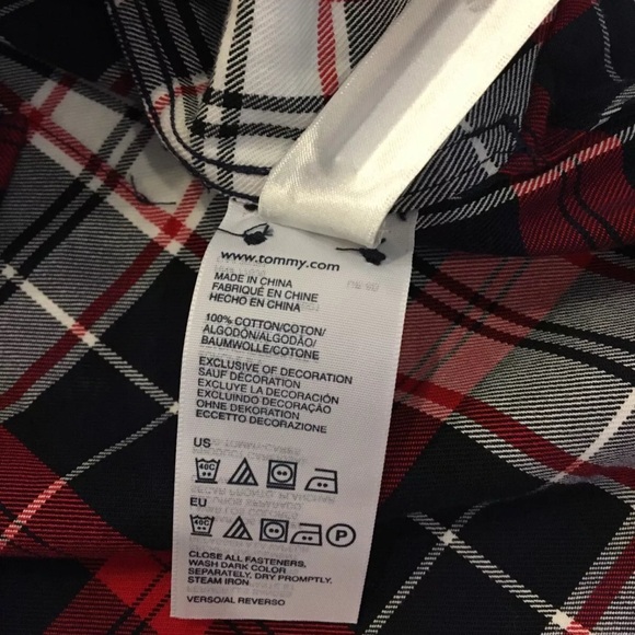 Tommy Hilfiger Limited Plaid Button Shirt Red Long Sleeve Casual Men's Size M - Picture 5 of 10